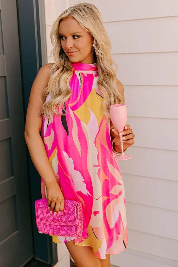 Cocktails After Chit Chat Mini Dress in Hot Pink sold by Impressions product image thumbnail 5