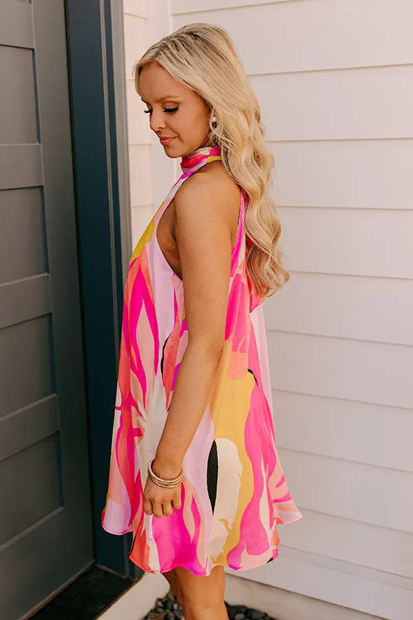 Cocktails After Chit Chat Mini Dress in Hot Pink sold by Impressions product image thumbnail 2