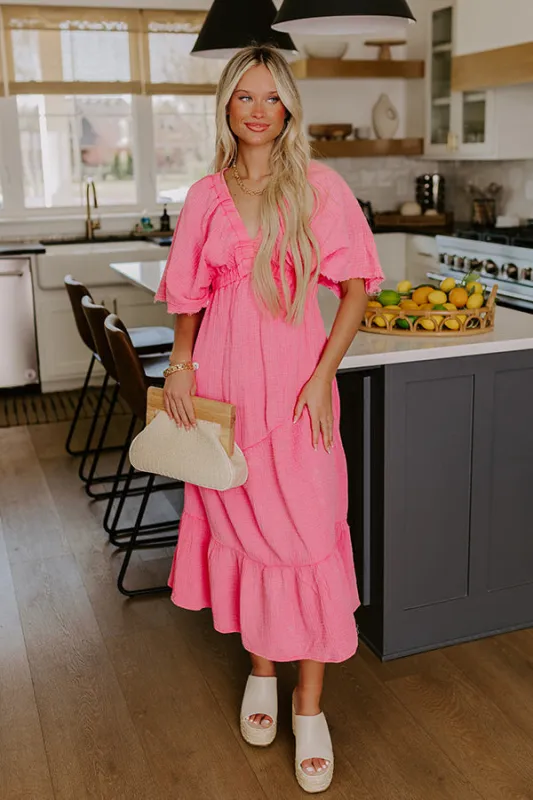 Pursuit Of Happiness Midi Dress in Pink sold by Impressions