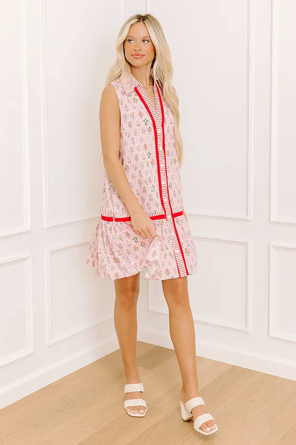 Wildflower Daydream Button Down Mini Dress in Pink sold by Impressions product image thumbnail 5