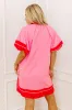 Boardwalk Babe Linen-Blend Mini Dress in Pink sold by Impressions
