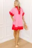 Boardwalk Babe Linen-Blend Mini Dress in Pink sold by Impressions