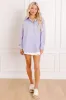 Kind Eyes Oversized Button Up in Lavender sold by Impressions