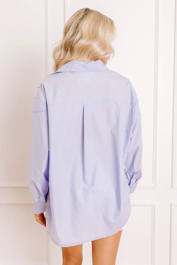 Kind Eyes Oversized Button Up in Lavender sold by Impressions product image thumbnail 4