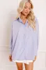 Kind Eyes Oversized Button Up in Lavender sold by Impressions