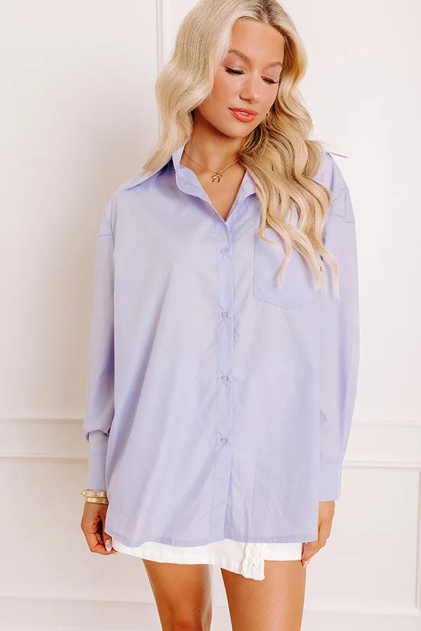 Kind Eyes Oversized Button Up in Lavender sold by Impressions