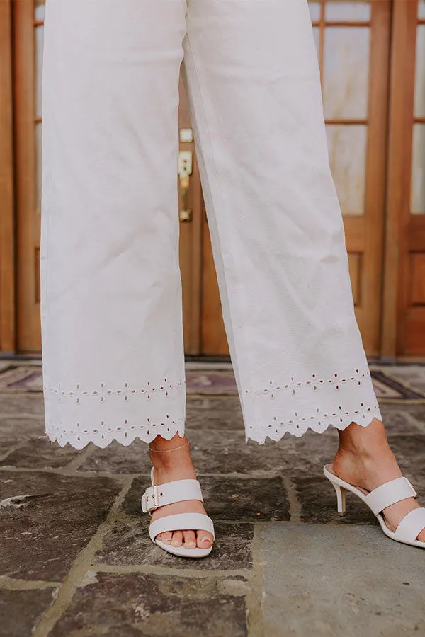 The Georgia High Waist Eyelet Pants in Ivory sold by Impressions product image thumbnail 3