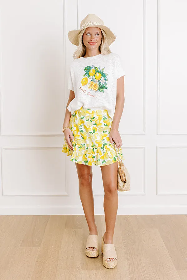 Love And Limoncello High Waist Linen-Blend Mini Skirt sold by Impressions