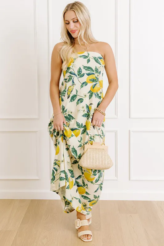 Bungalow Views Linen-Blend Maxi Dress in Yellow sold by Impressions