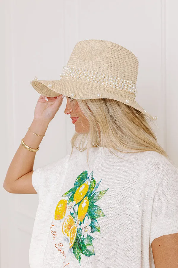 Charming Glance Pearl Embellished Raffia Woven Fedora sold by Impressions product image thumbnail 2