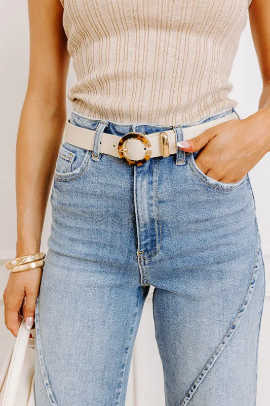 Easy To Style Faux Leather Belt in Cream sold by Impressions