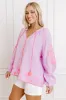 Gardenia Charm Floral Embroidered Top in Dusty Purple sold by Impressions
