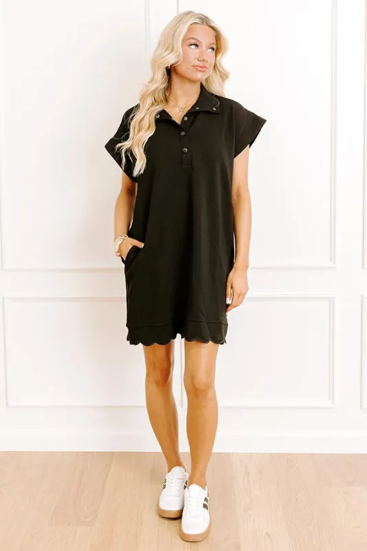 Patio Brunch Mini Dress in Black sold by Impressions