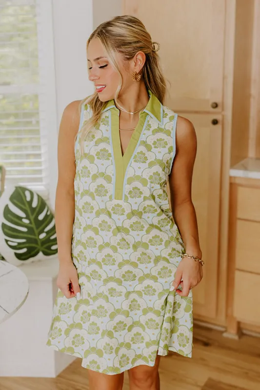 Get Into The Groove Floral Mini Dress in Lime sold by Impressions