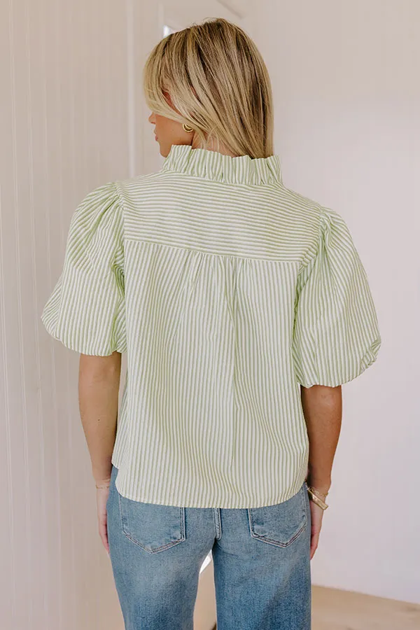 Sorbet And Stripes Ruffle Top in Lime sold by Impressions product image thumbnail 4
