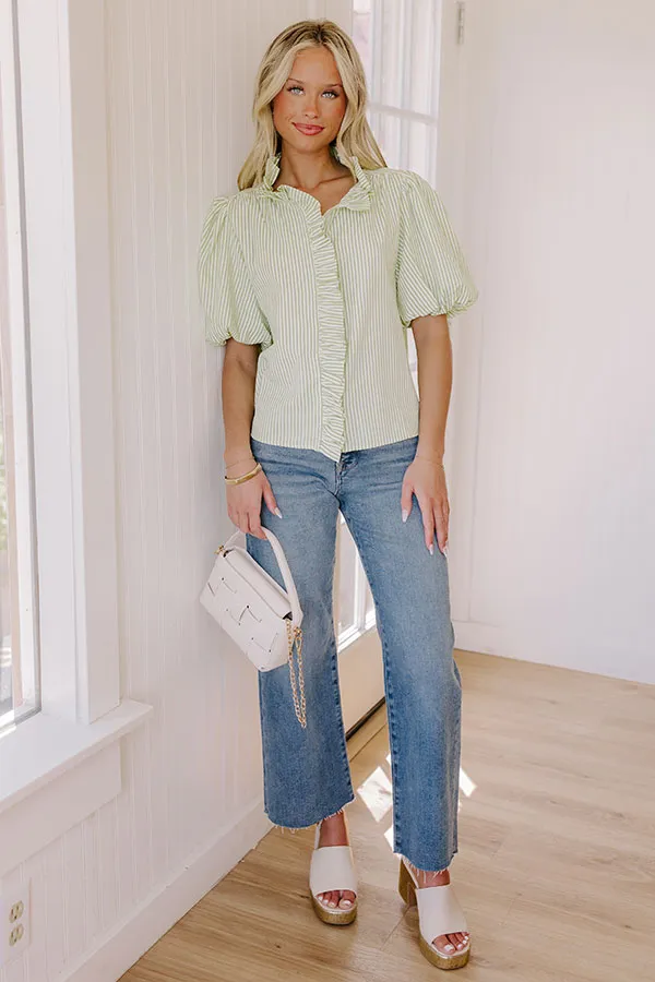 Sorbet And Stripes Ruffle Top in Lime sold by Impressions product image thumbnail 2