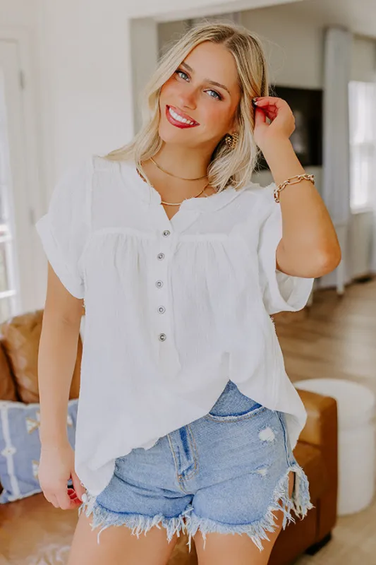 Vista Views Gauze Top in White sold by Impressions