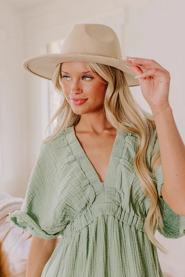 Uptown Charm Faux Suede Fedora in Beige sold by Impressions product image thumbnail 2