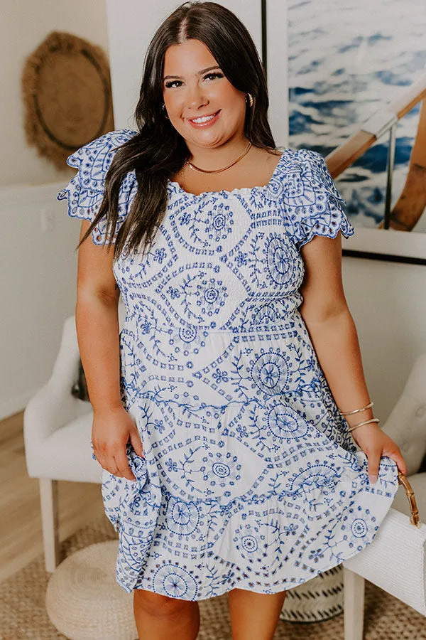 Petit Fours and Picnics Eyelet Embroidered Mini Dress Curves sold by Impressions