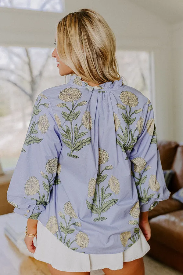 Botanical Brunch Floral Top in Sky Blue sold by Impressions product image thumbnail 5