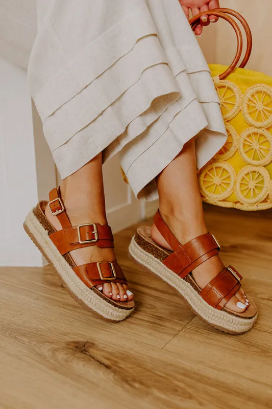 The Catalina Faux Leather Espadrille Sandal in Brown sold by Impressions