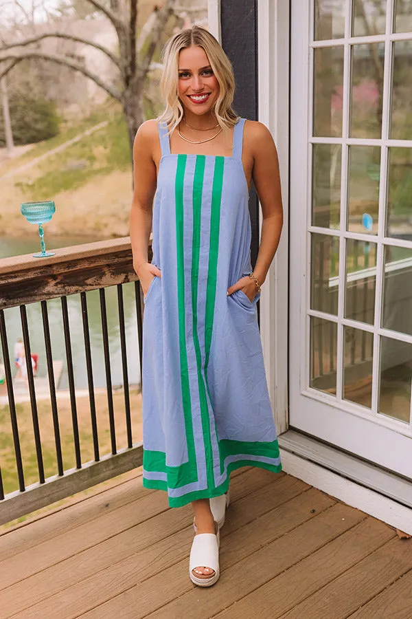 Beachside Bliss Linen-Blend Midi Dress in Sky Blue sold by Impressions product image thumbnail 4