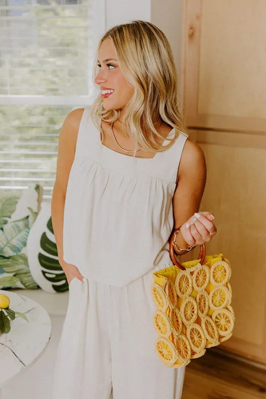 Beach Villa Linen-Blend Top sold by Impressions