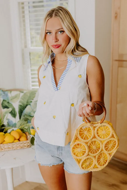 Lemon Drop Embroidered Top sold by Impressions