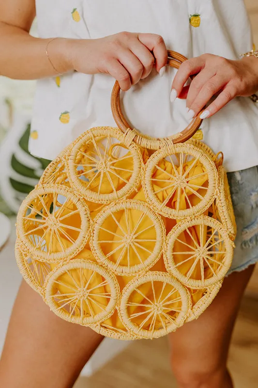 Coastal Charm Woven Tote in Yellow sold by Impressions