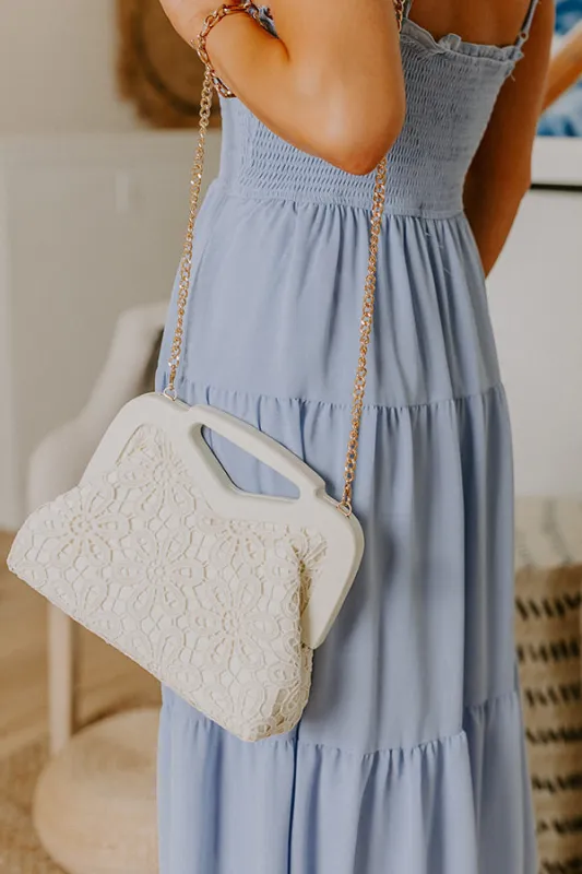Boho Moment Crochet Purse In Cream sold by Impressions