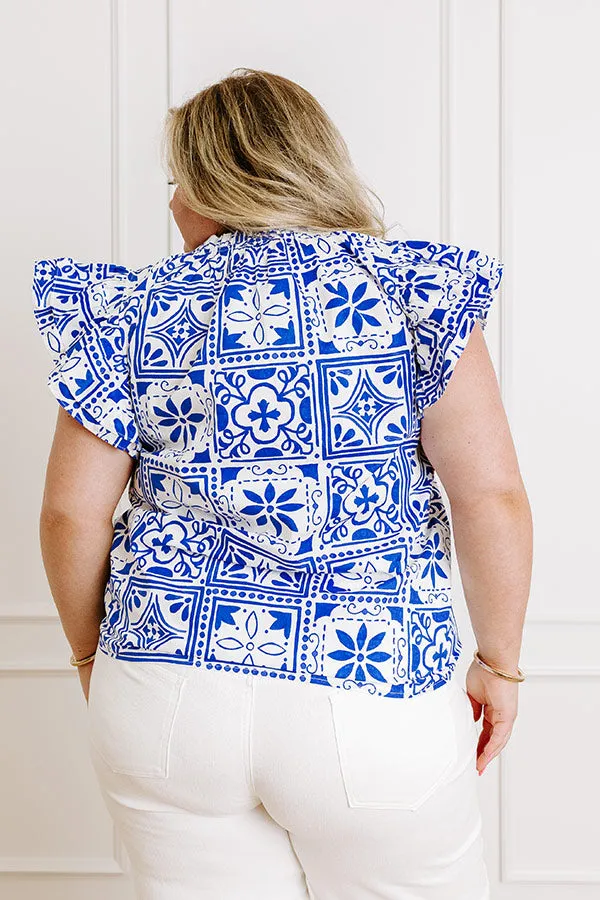 Inspiring Sights Floral Top in Royal Blue Curves sold by Impressions product image thumbnail 5