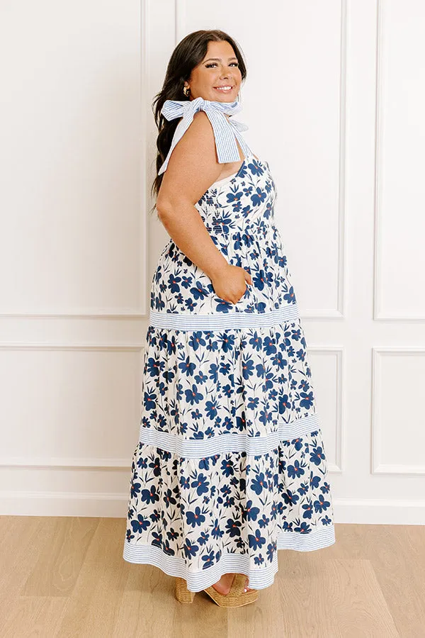 Stroll Through The Park Floral Maxi Dress in Navy Curves sold by Impressions product image thumbnail 5