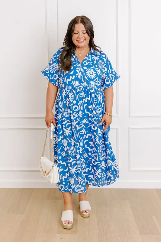Seaside Chic Floral Midi Dress Curves sold by Impressions