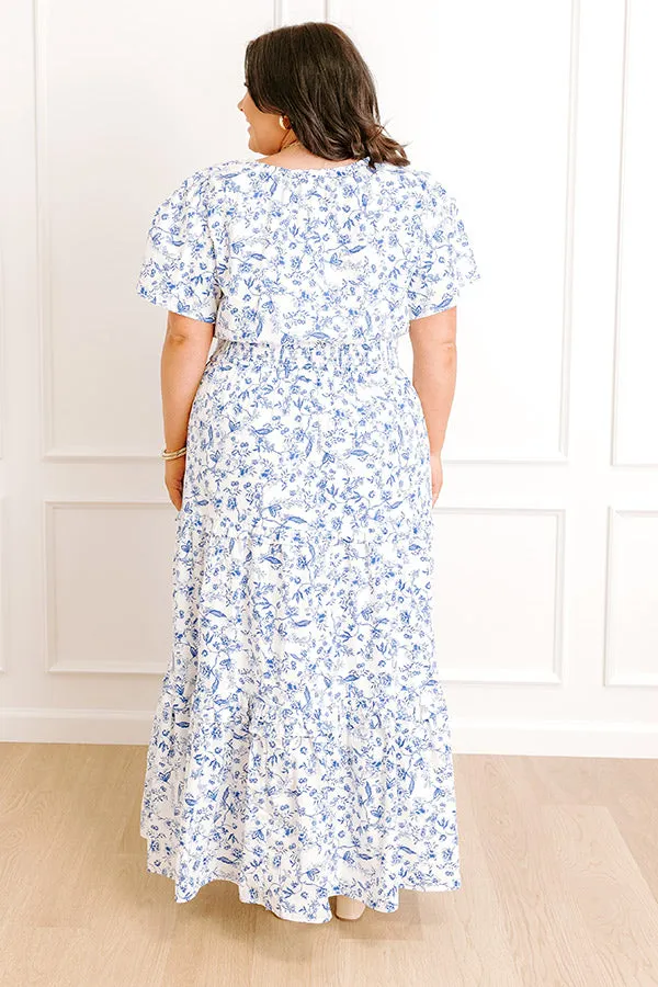 Polished Perfection Floral Maxi Dress in Royal Blue Curves sold by Impressions product image thumbnail 4