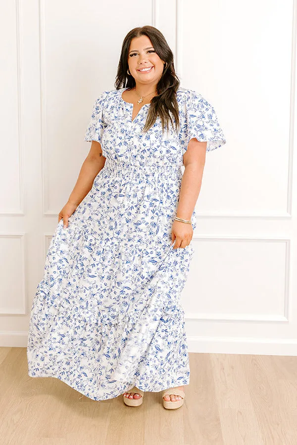 Polished Perfection Floral Maxi Dress in Royal Blue Curves sold by Impressions product image thumbnail 5