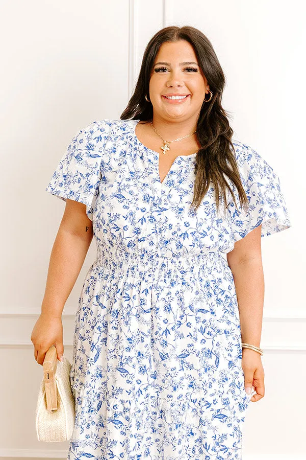 Polished Perfection Floral Maxi Dress in Royal Blue Curves sold by Impressions product image thumbnail 2