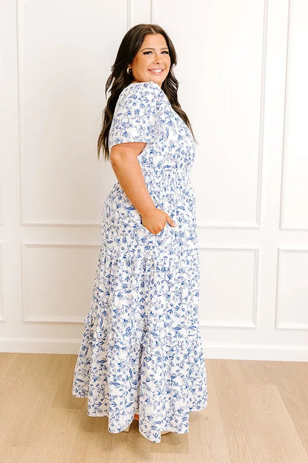 Polished Perfection Floral Maxi Dress in Royal Blue Curves sold by Impressions product image thumbnail 3