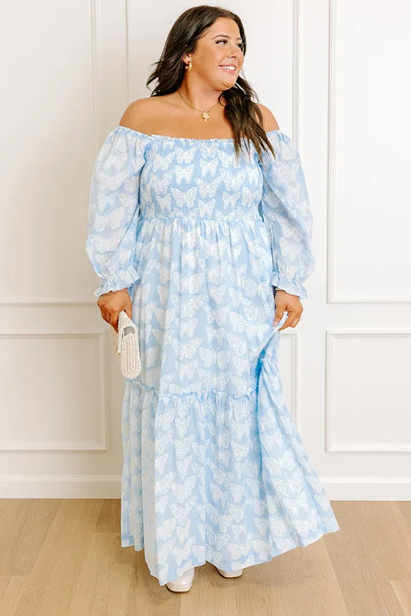 Butterfly Garden Smocked Midi Dress Curves sold by Impressions