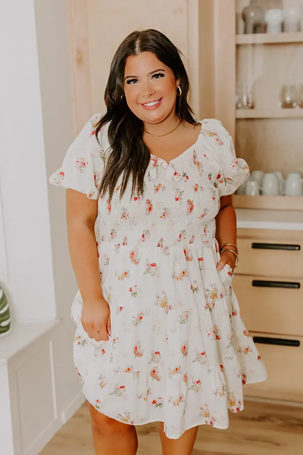 French Villa Floral Smocked Mini Dress Curves sold by Impressions