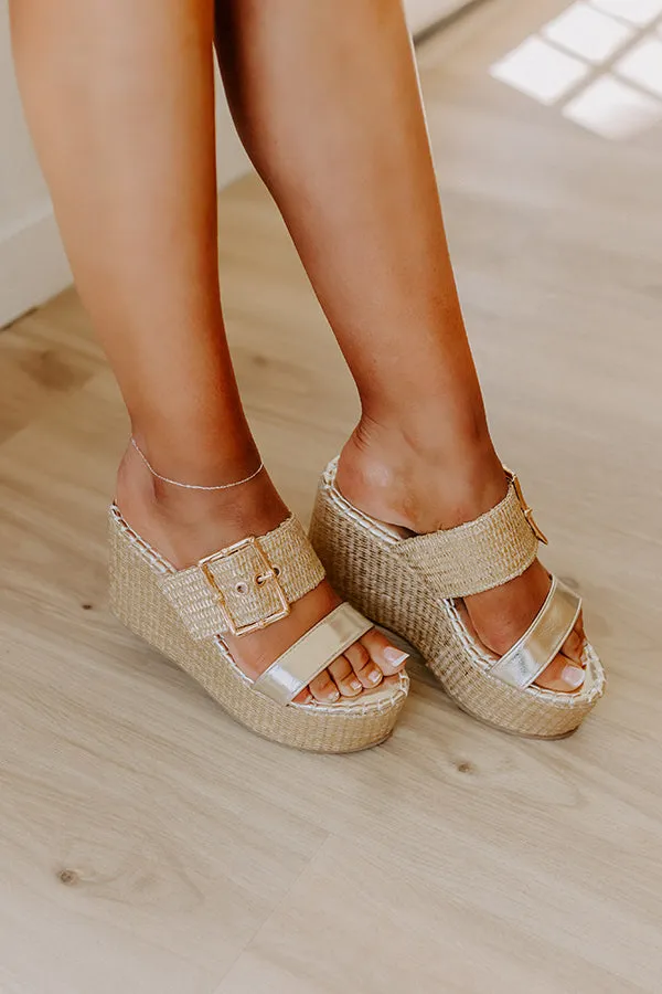 The Amaya Woven Platform Wedge in Gold sold by Impressions product image thumbnail 3