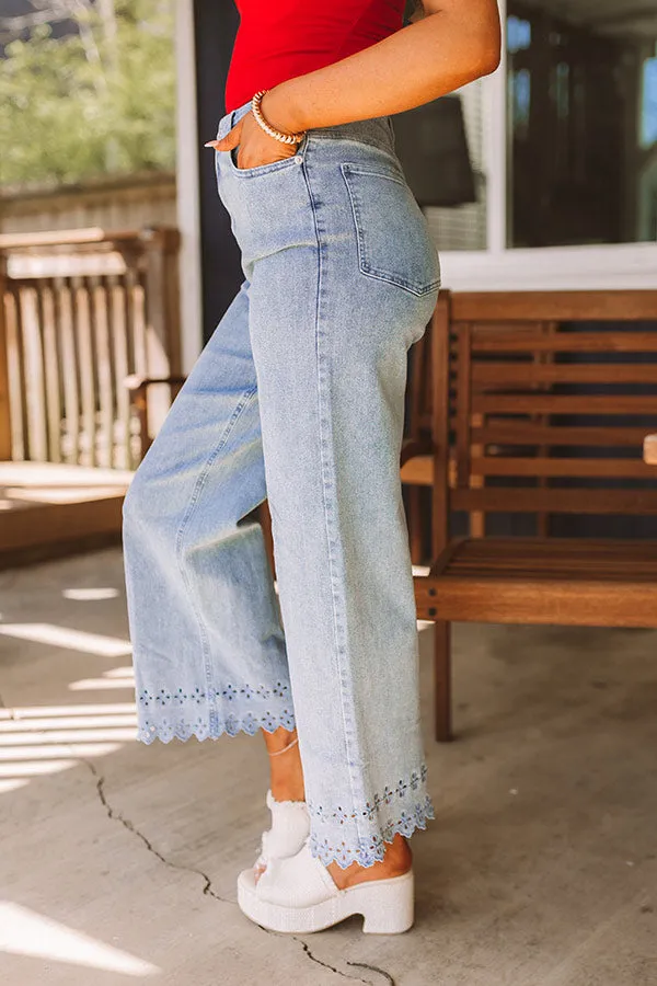 The Georgia High Waist Eyelet Pants in Light Wash sold by Impressions product image thumbnail 3
