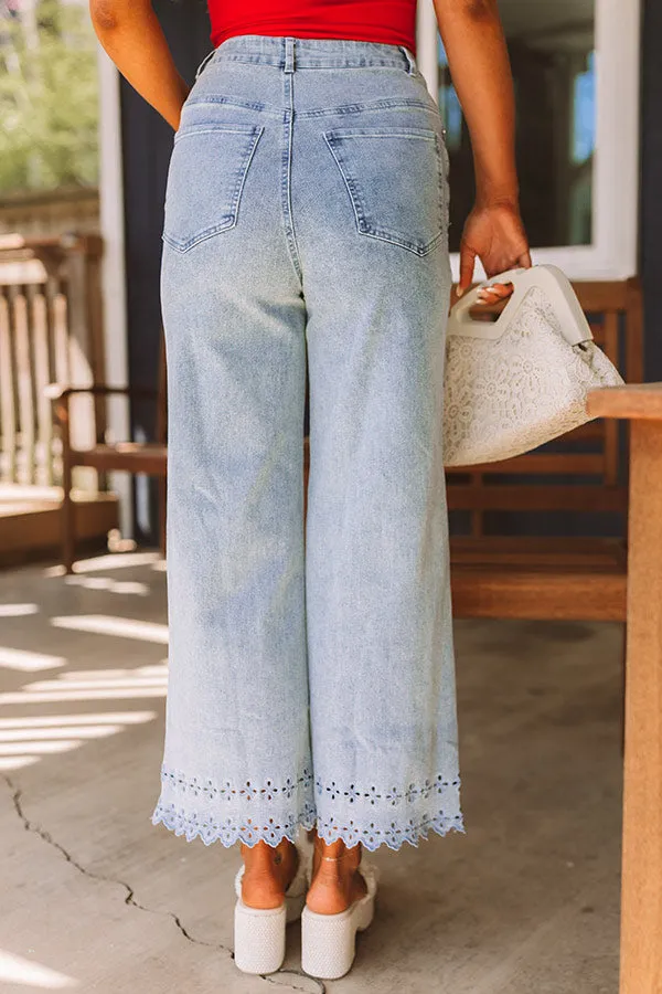 The Georgia High Waist Eyelet Pants in Light Wash sold by Impressions product image thumbnail 4