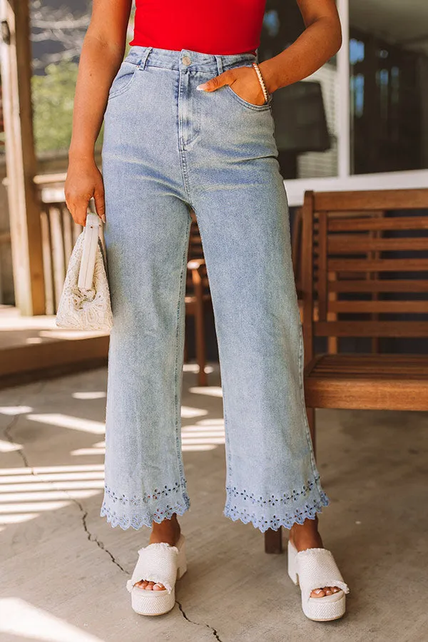 The Georgia High Waist Eyelet Pants in Light Wash sold by Impressions product image thumbnail 2