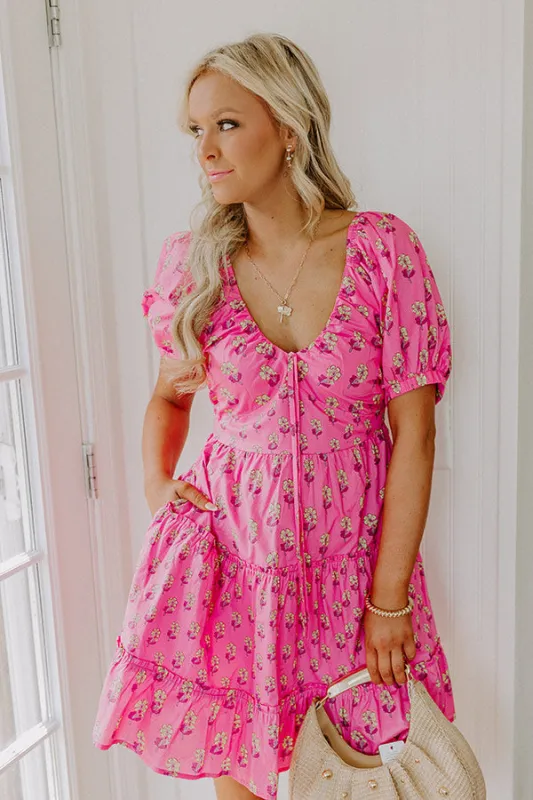 Floral Haven Mini Dress in Pink sold by Impressions