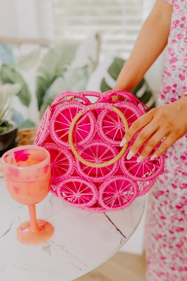 Coastal Charm Woven Tote in Pink sold by Impressions