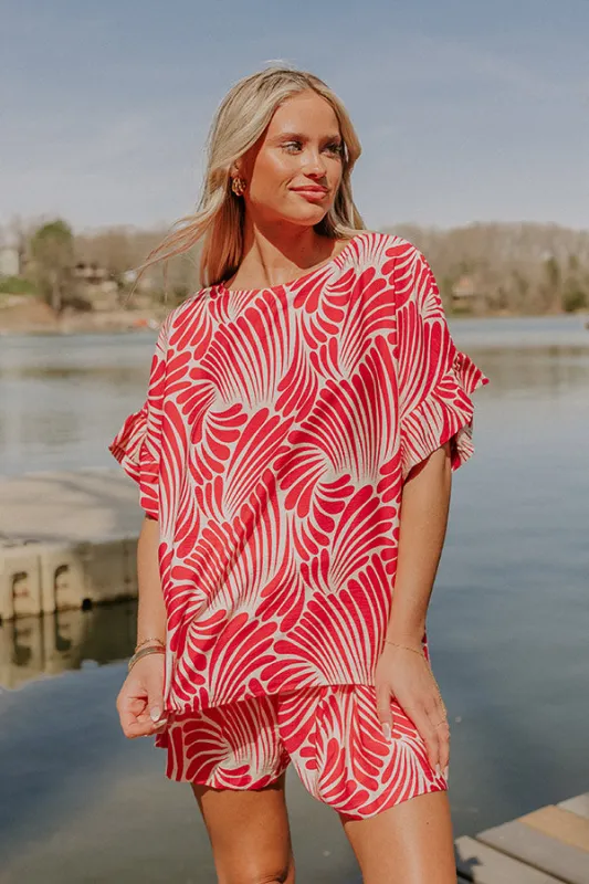 Vacay Bliss Shift Top in Hot Pink sold by Impressions