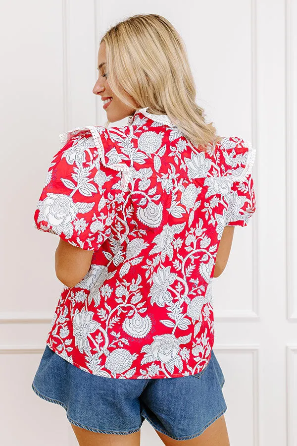 Sunday Chic Floral Top in Red sold by Impressions product image thumbnail 5