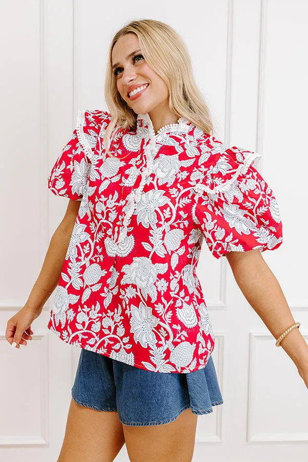 Sunday Chic Floral Top in Red sold by Impressions product image thumbnail 4