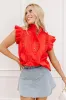 Fashion Week Pleated Top in Red sold by Impressions