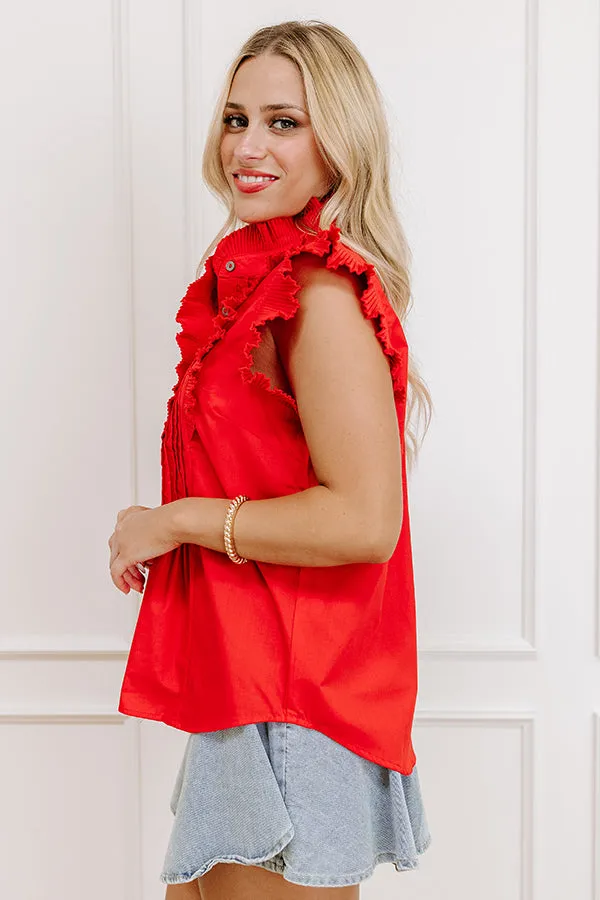 Fashion Week Pleated Top in Red sold by Impressions product image thumbnail 4
